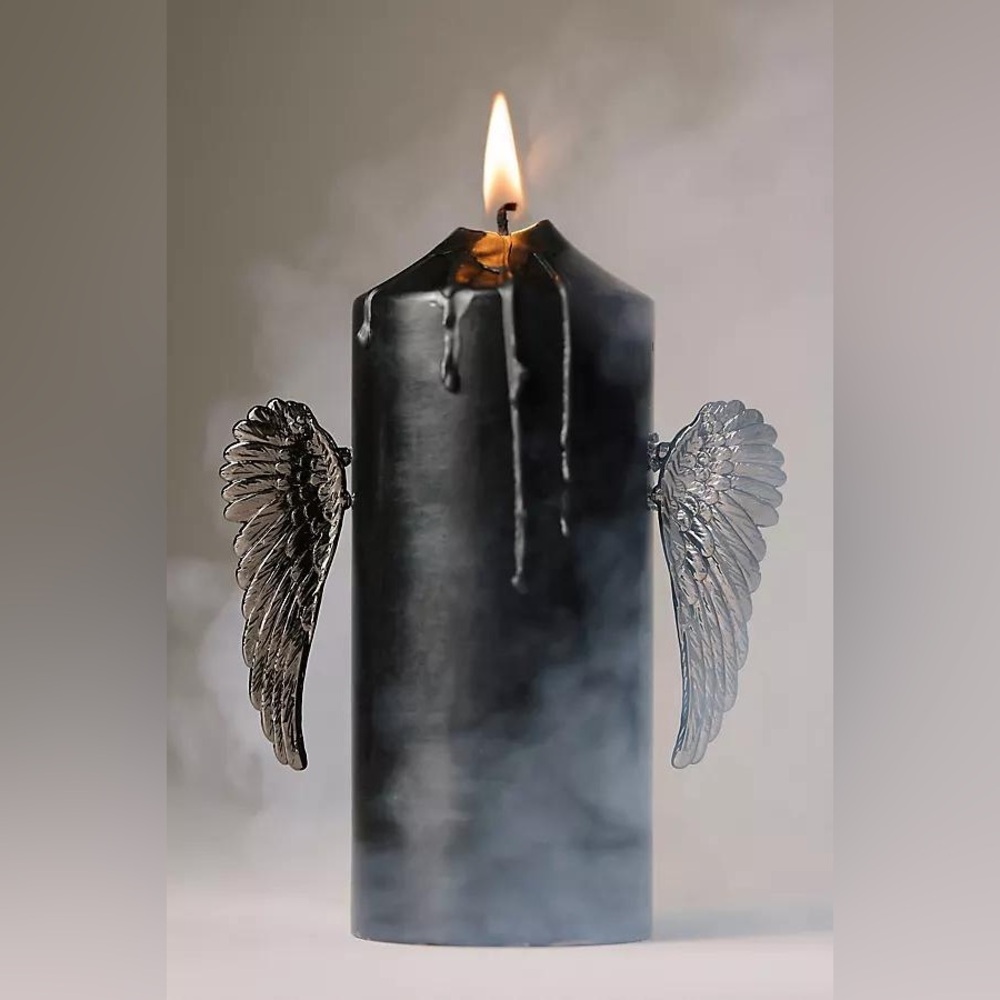 Anthropologie Black Wings Angel Mythical Candle Charm NWT Witchy Whimsical